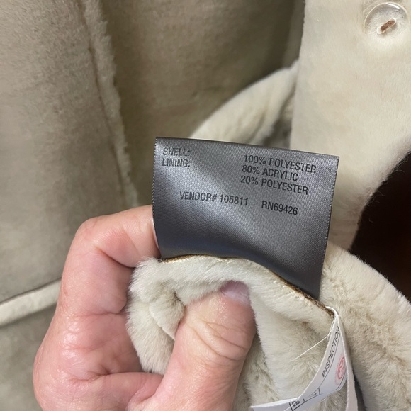 Wilson’s Leather Trench faux shearling coat size small - Picture 11 of 11